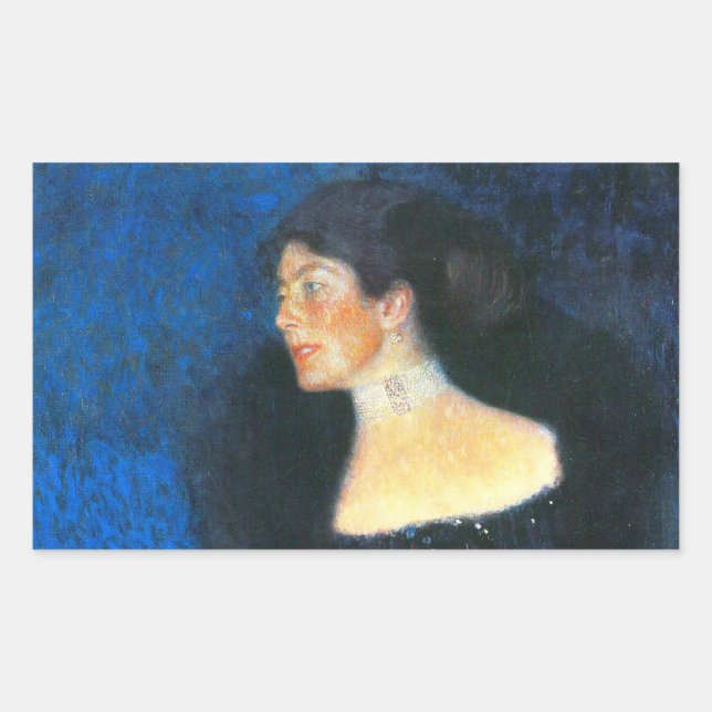 Klimt Portrait of Rose von Rosthorn-Friedmann Rectangular Sticker (Front)