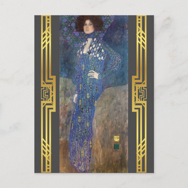 Klimt Restored Emilie Floge Art Nouveau Painting Postcard (Front)