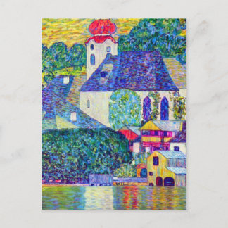 Klimt St Wolfgang church in Unterach on Lake Atter Postcard