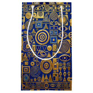 Klimt Style Blue+Gold Egyptian Revival Small Gift Bag