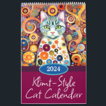 Klimt Style Colourful Cute Cats Calendar<br><div class="desc">Twelve months of stunning bright and colourful Klimt style cute cat designs to last the feline lover through the year. Beautiful abstract illustrations sure to please any art and cat lover. Perfect Christmas gift for cat moms and fur baby pet parents!</div>