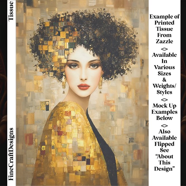 Klimt Style Portrait Woman In Gold EB5R Decoupage Tissue Paper (Creator Uploaded)