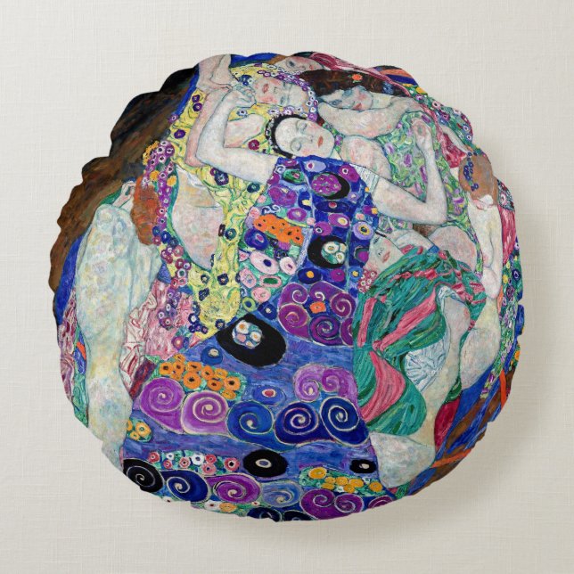 Klimt The Virgin Round Art Pillow (Front)