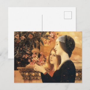 Klimt Two Girls with Oleander Art Nouveau Postcard
