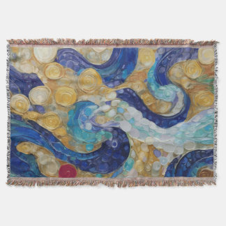 Klimt Water Serpents Throw Blanket