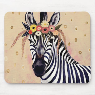 Klimt Zebra   Adorned In Flowers Mouse Pad