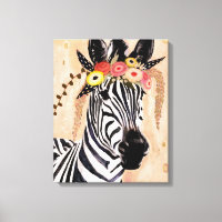 Klimt Zebra | Crown Of Flowers