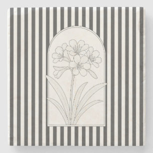Klivia Elegant Flower Botanical Stone Coaster