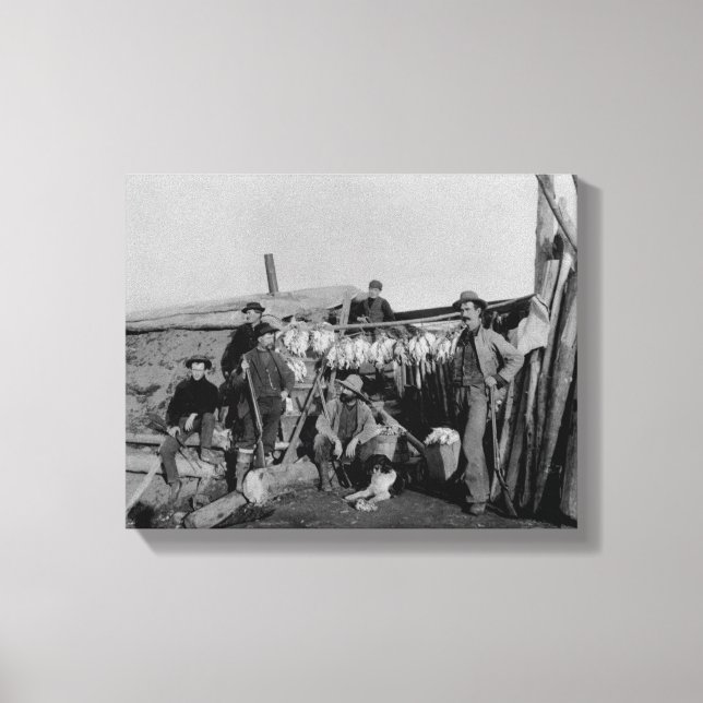 Klondike men after hunting ptarmigan in Nome Canvas Print (Front)