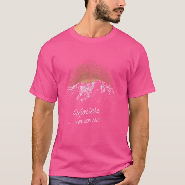 Klosters Mountains Switzerland Hiking Outdoors Vin T-Shirt (Front)