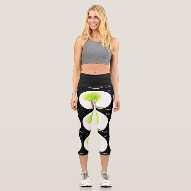 km tree painting capri leggings (Front)