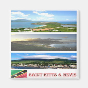 KN - Saint Kitts and Nevis - Mosaic Collage Magnet