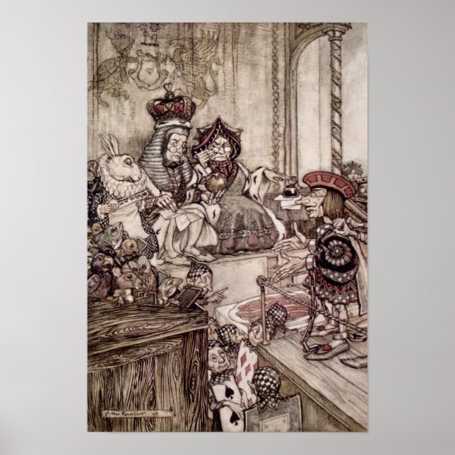 Knave before the King and Queen of Hearts Poster (Front)