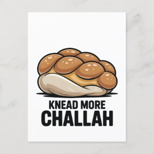 Knead More Challah Jewish Jew Baking Announcement Postcard