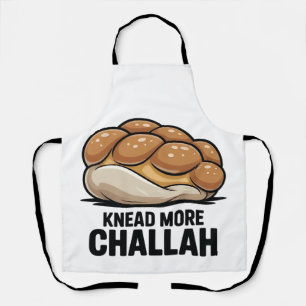 Knead More Challah Jewish Jew Baking Apron