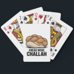 Knead More Challah Jewish Jew Baking Playing Cards<br><div class="desc">Challah Bread Pun,  Kneading Dough Humour,  Jewish Baking Meme,  Hanukkah Funny,  Bread Lover Gift,  Festive Judaism,  Hanukkah 2025,  Bakery Humour,  Challah Obsession,  Dough Joke</div>