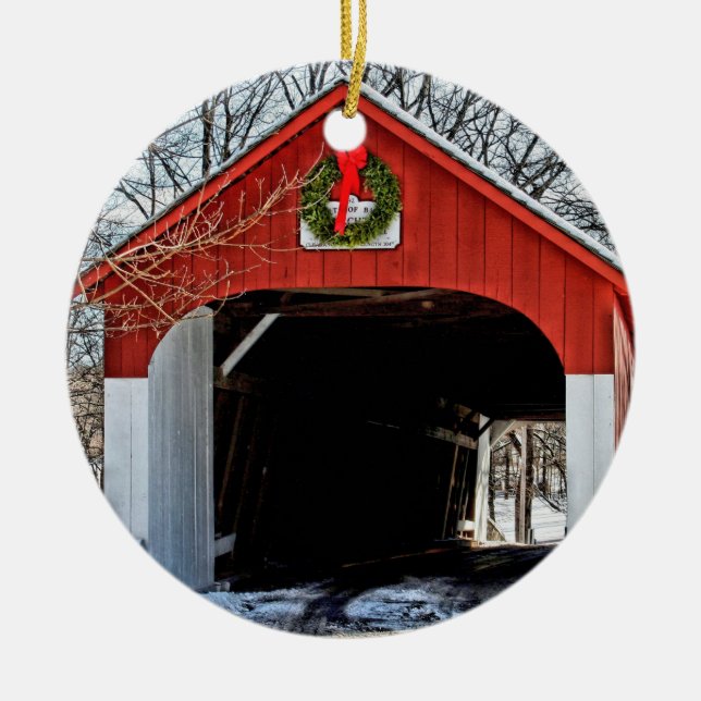 Knecht’s covered bridge ornament (Front)