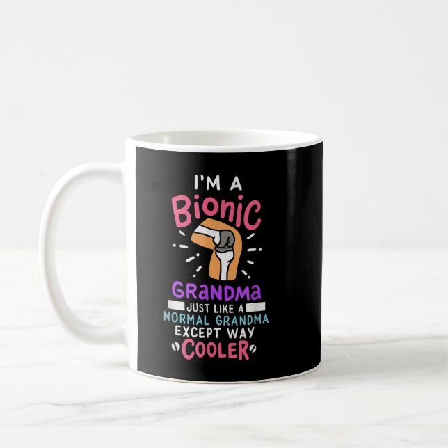 Knee Replacement Bionic Grandma After Surgery Gift Coffee Mug (Left)