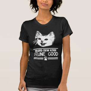 Knee Replacement Surgery Funny Cat Gift T-Shirt