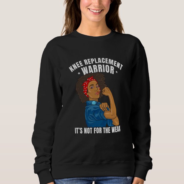 Knee Replacement Warrior African American Women Bl Sweatshirt (Front)