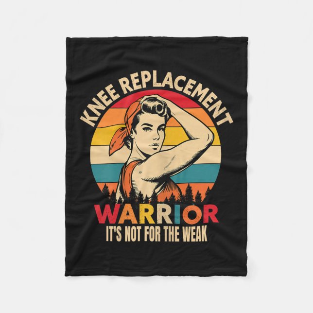 Knee Replacement Warrior Uplifting For Post-surger Fleece Blanket (Front)