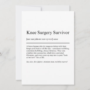 Knee Surgery Funny Gift Card 