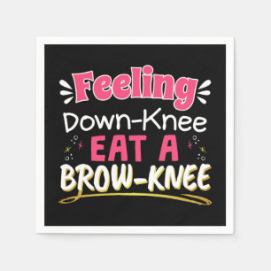 Knee Surgery Positivity Pun - Cute Brownie Napkin
