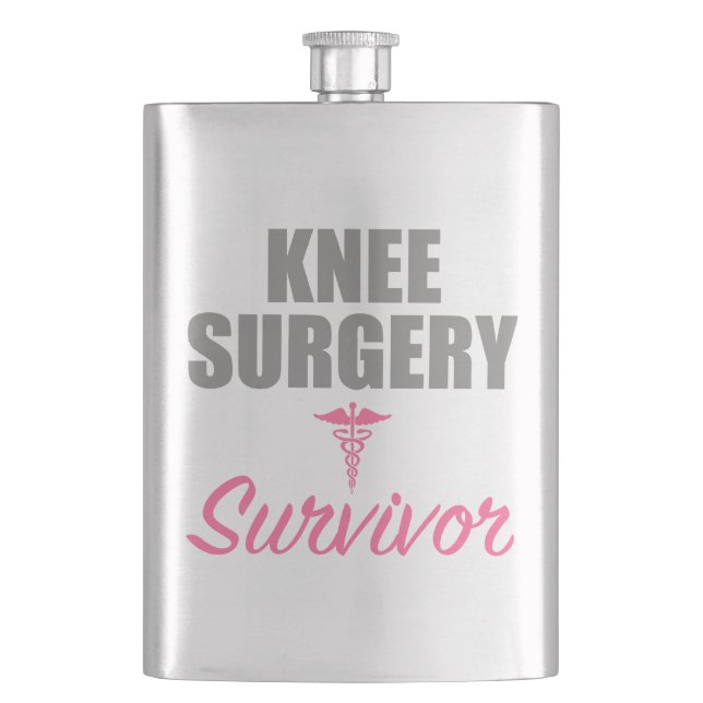 Knee Surgery Survivor Hip Flask (Front)