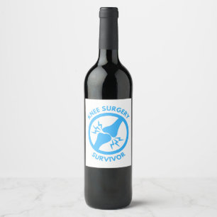 Knee Surgery Survivor Wine Label