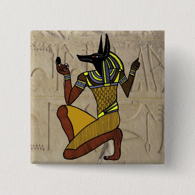 Kneeling Anubis Button (Front)