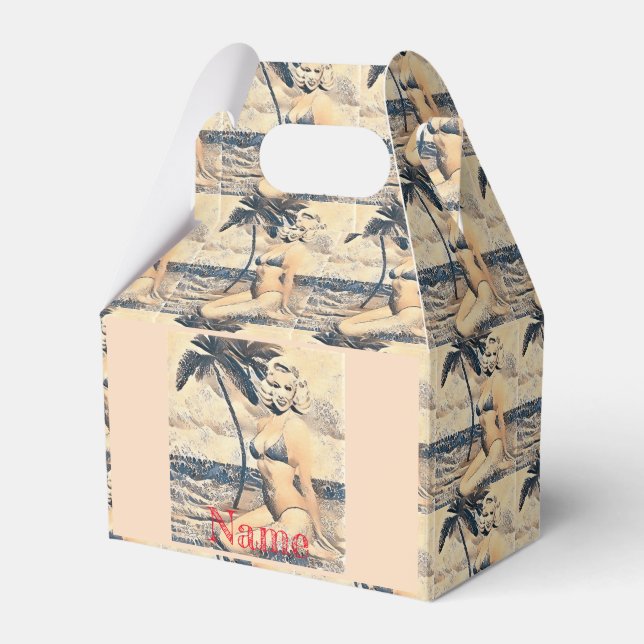 Kneeling Blonde Bikini Model Thunder_Cove  Favour Box (Front Side)