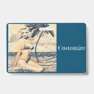 Kneeling Blonde Bikini Model Thunder_Cove ID Badge