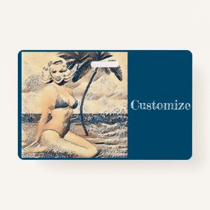 Kneeling Blonde Bikini Model Thunder_Cove ID Badge
