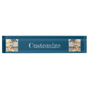 Kneeling Blonde Bikini Model Thunder_Cove Nameplate