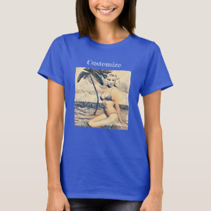 Kneeling Blonde Bikini Model Thunder_Cove T-Shirt