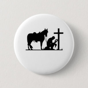 Kneeling Cowboy 6 Cm Round Badge
