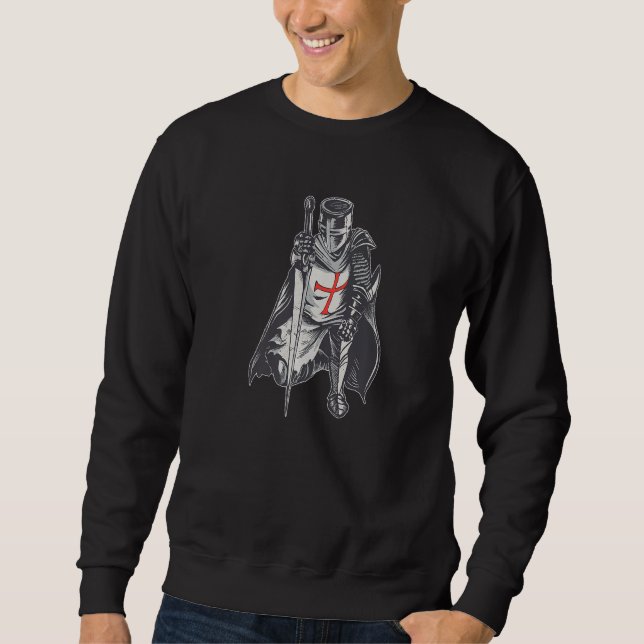 Kneeling Knight - Medieval Crusader Renaissance Fa Sweatshirt (Front)