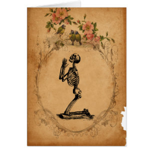 Kneeling Skeleton Card