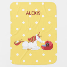 Kneeling Unicorn Cute Black Baby Personalised Name