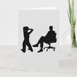 KNEELING WOMAN & MAN SEATED IN CHAIR D/s CARDS