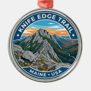 Knife Edge Trail, Mount Katahdin Maine Metal Tree Decoration