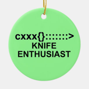 Knife Enthusiast Sign Ceramic Tree Decoration