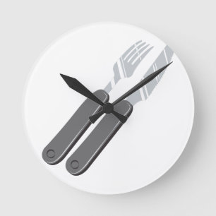 Knife & Fork Round Clock