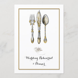 Knife fork spoon place setting invitation