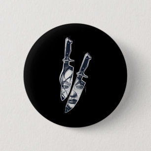 Knife Girl Tattoo 6 Cm Round Badge