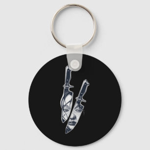 Knife Girl Tattoo Key Ring