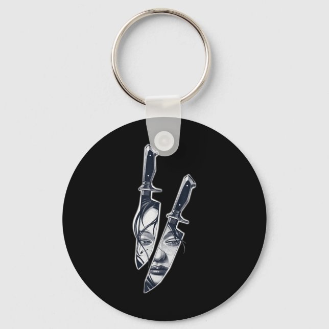 Knife Girl Tattoo  Key Ring (Front)