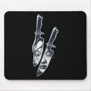 Knife Girl Tattoo Mouse Pad