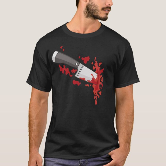 Knife In The Back Halloween Murder Knife In Back T-Shirt (Front)