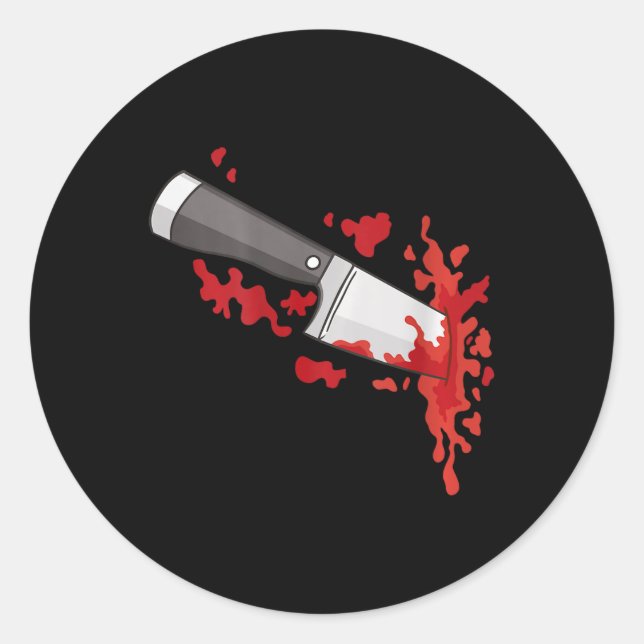 Knife In The Ck Halloween Murder Costume Knife In  Classic Round Sticker (Front)